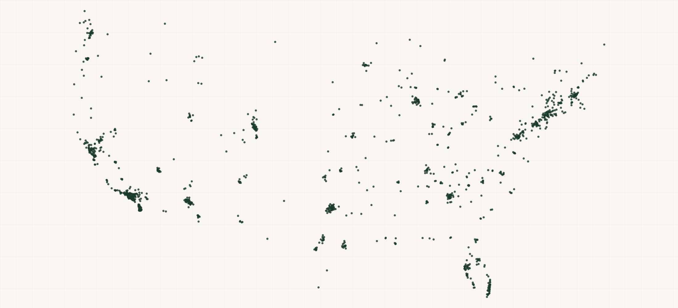 Map of where the Wooden Spoon Herbs Retailers are