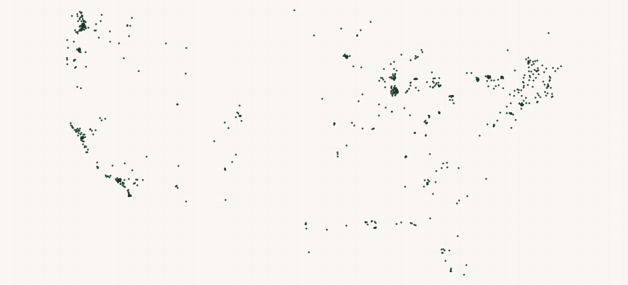 Map of where the Woody's Retailers are