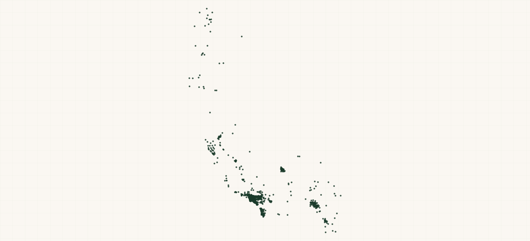 Map of where the XLNT Foods Retailers are