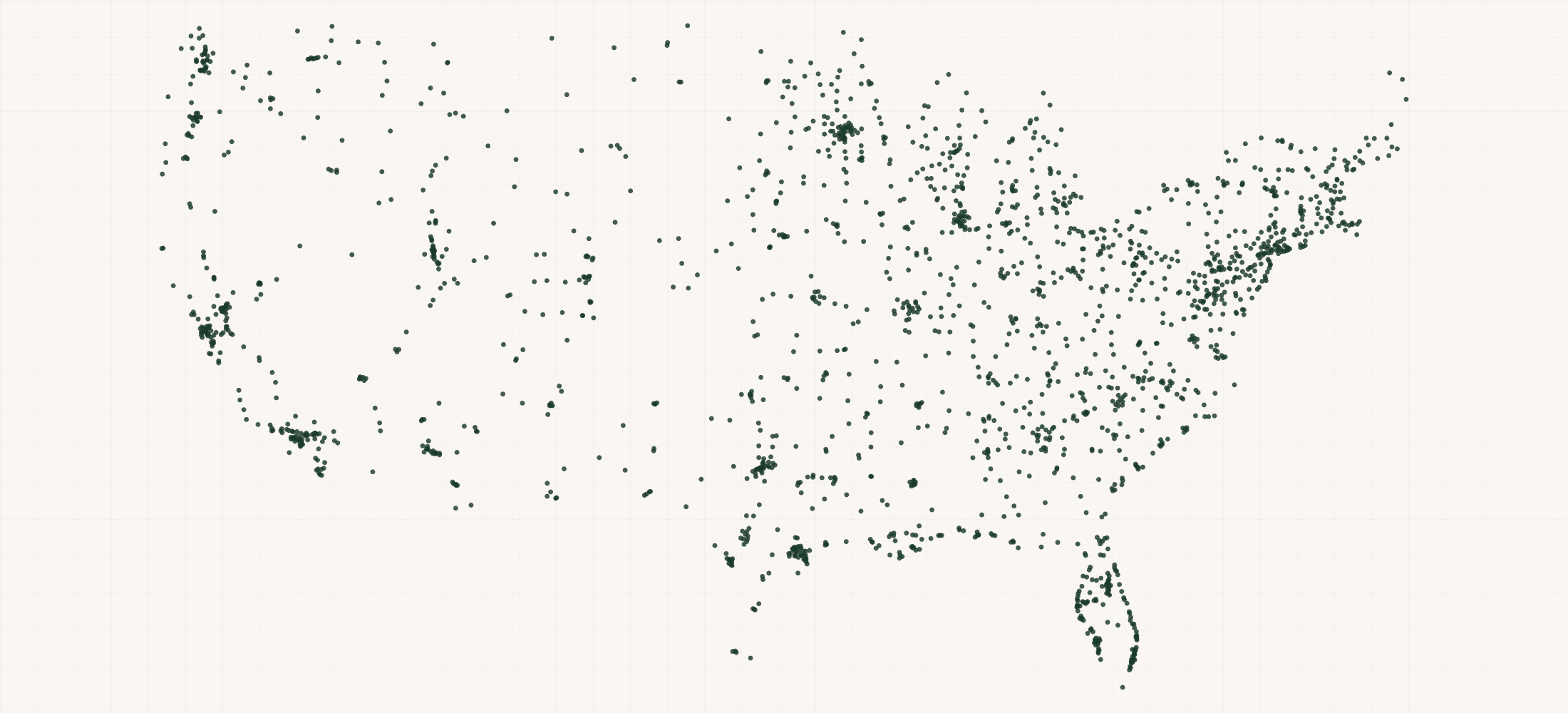 Map of where the Yamaha Power Products Dealers are