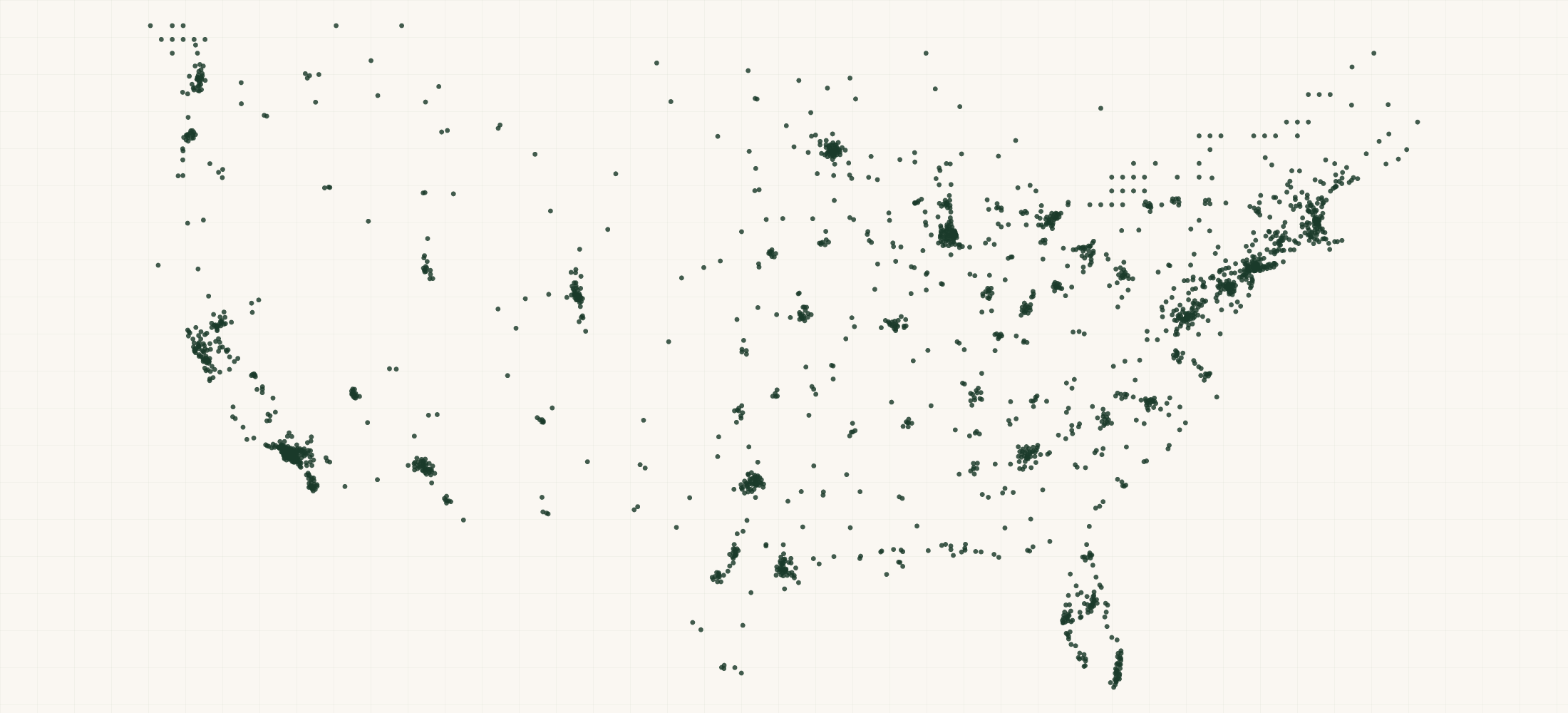Map of where the Yoto Retailers are