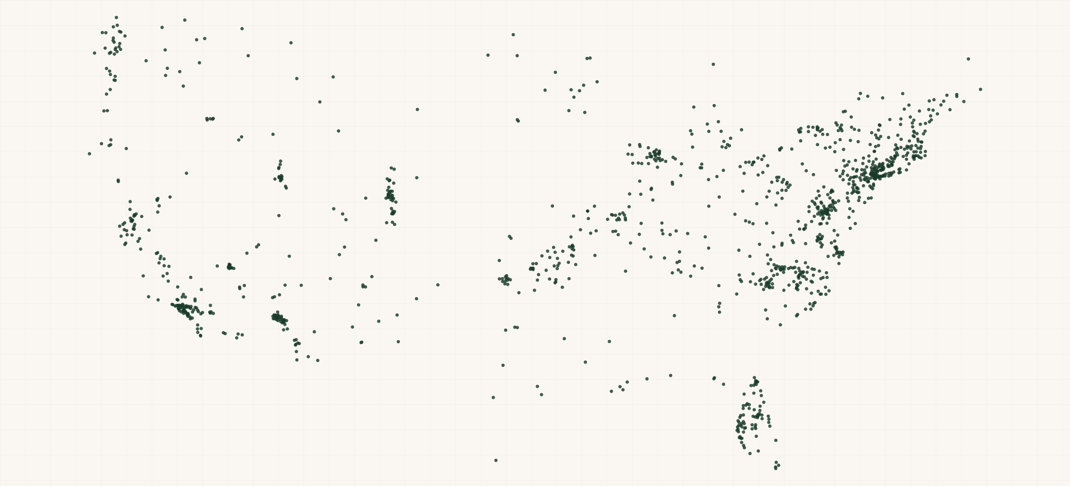 Map of where the You Love Fruit Retailers are