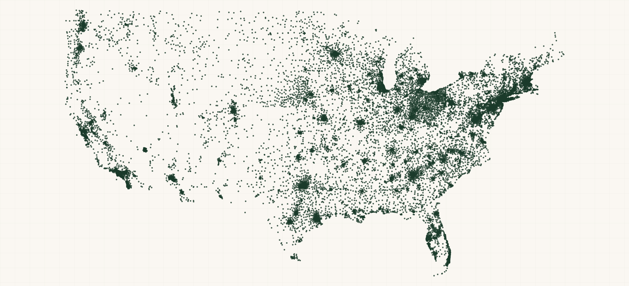 Map of where the Youth Development Nonprofits are