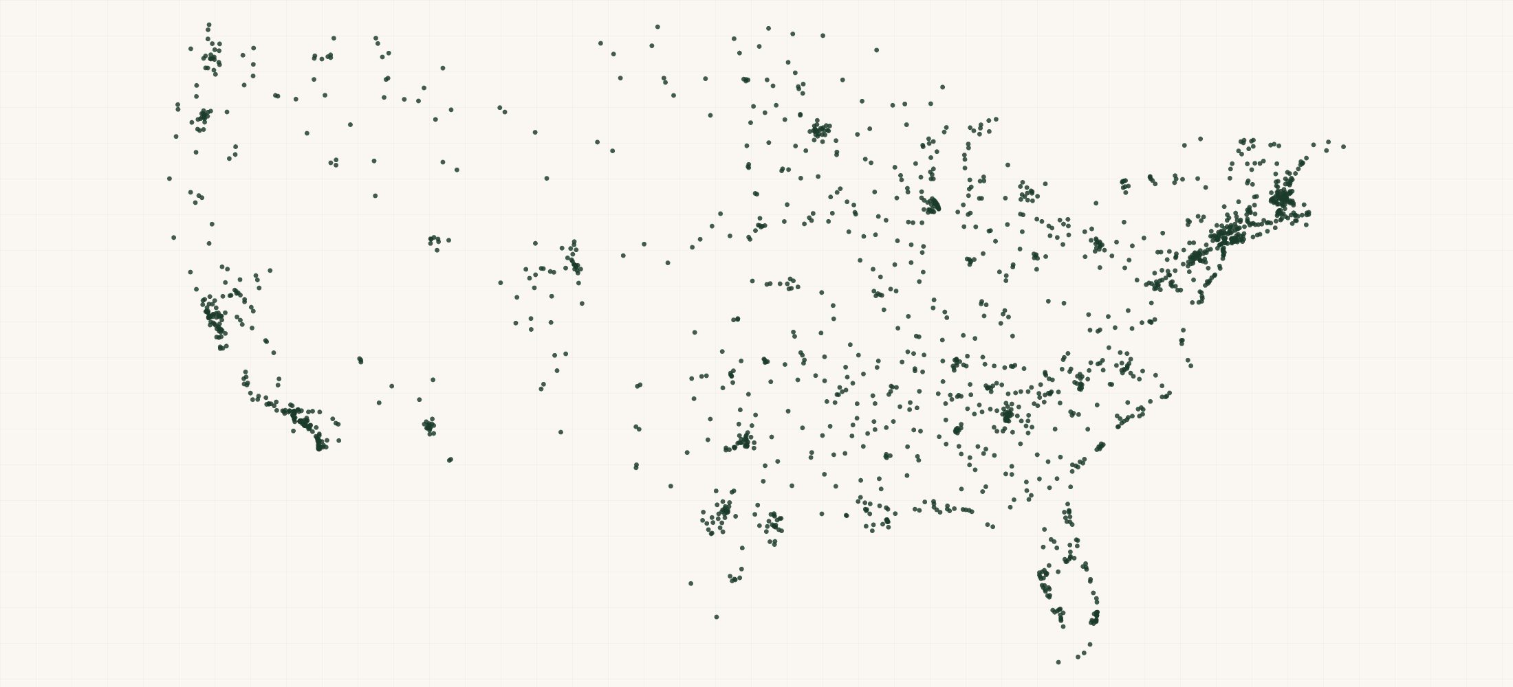 Map of where the Z Supply Retailers are