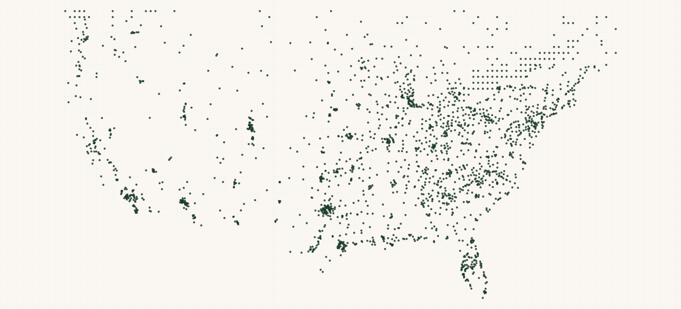 Map of where the Zesty Paws Retailers are