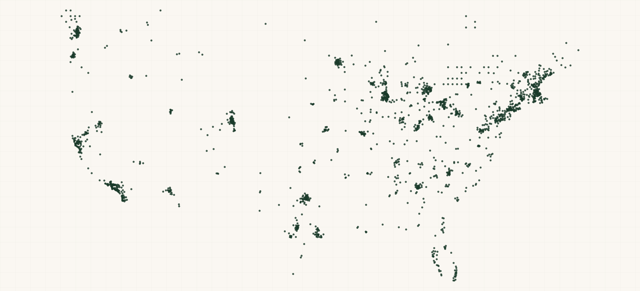 Map of where the ZIWI Retailers are